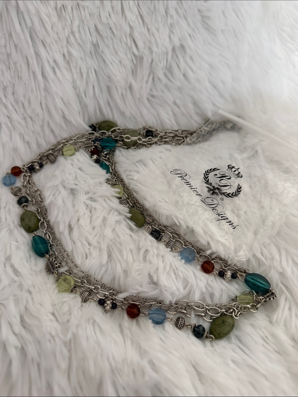 Premier Designs Multicolor Beaded Layered Necklace